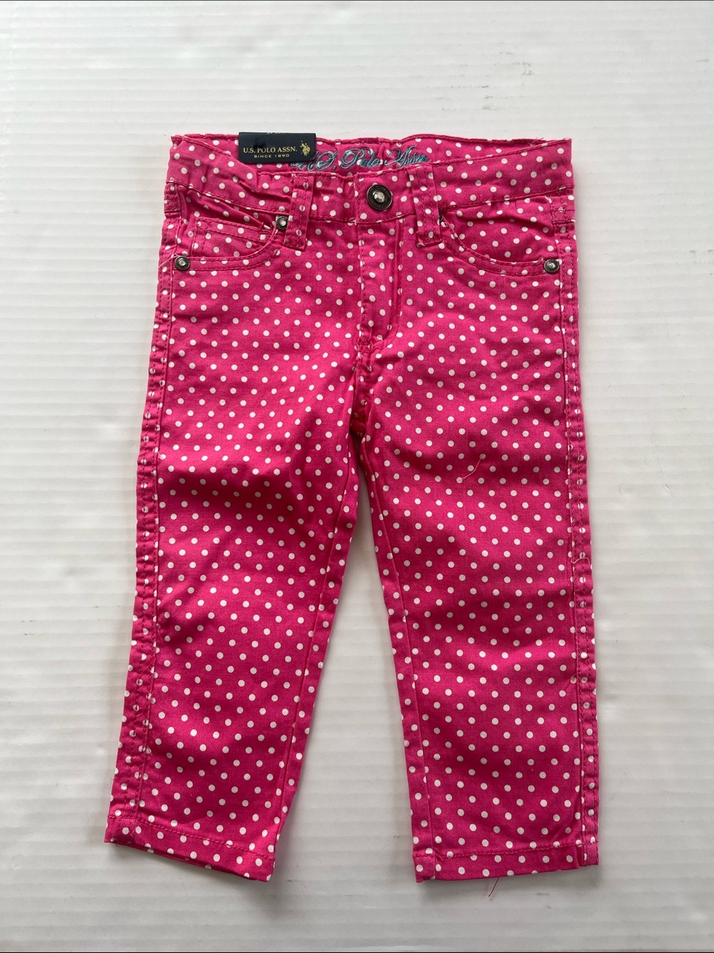 U.S. Polo Assn. Hot Pink Polka Dot Jeans for Kids